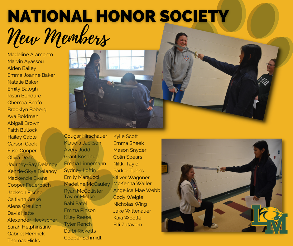 students kneeling while being tapped for national honor society